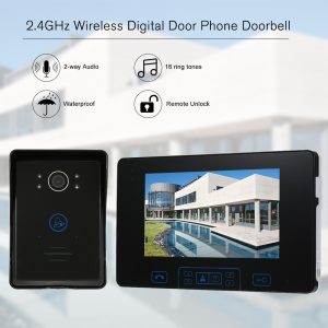 2.4GHz Wireless Digital Door Phone Doorbell Intercom System 1* Indoor Monitor&1* Outdoor Camera 7 Inch TFT HD Digital Camera298