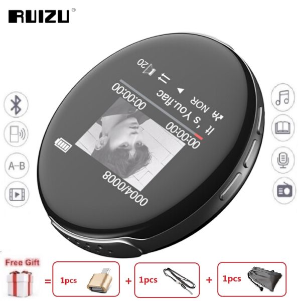 Newest MP3 Player RUIZU M1 Bluetooth Sport MINI MP3 Player Portable Audio 8GB with Built-in Speaker FM E-Book Music Players